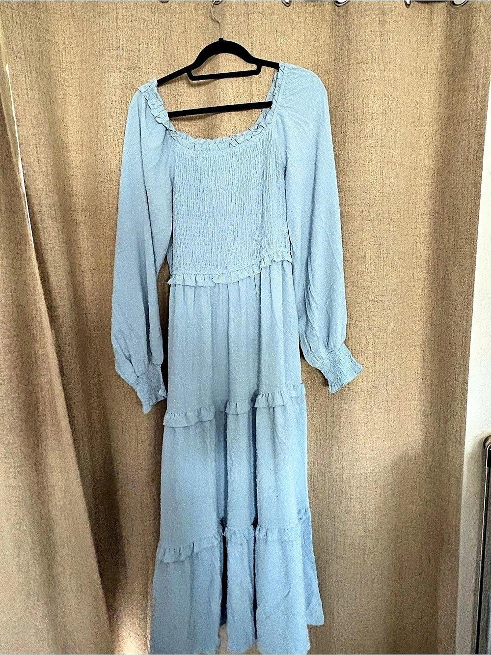Blue Tiered Maxi Dress Like New